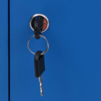 Blauer Stahl Spind mit Kleiderstange 90x38x45 cm