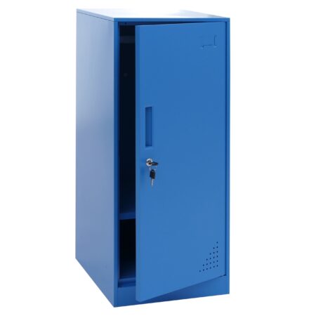 Blauer Stahl Spind mit Kleiderstange 90x38x45 cm