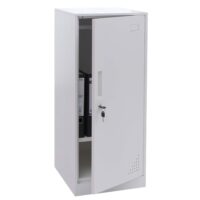 Weißer Stahl Spind mit Kleiderstange und Schließfach 90x38x45 cm