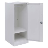 Weißer Stahl Spind mit Kleiderstange und Schließfach 90x38x45 cm