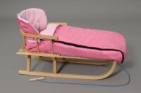 Schlitten mit Winterfusssack & Rückenlehne Rosa