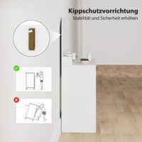 Schminktisch mit Spiegel und Schubladen kompakt weiss