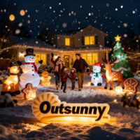 Schneemann aufblasbar mit LED Weihnachtsdeko für aussen und innen