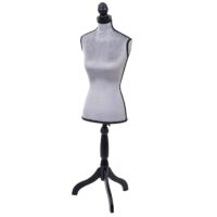 Schneiderpuppe Schaufensterpuppe Torso weiblich Schaumstoff Samt grau