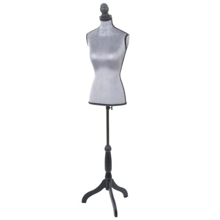 Schneiderpuppe Schaufensterpuppe Torso weiblich Schaumstoff Samt grau