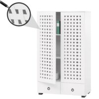 Schrank Wohnzimmerschrank 2 Türen 2 Schubladen 138x80x36cm weiss