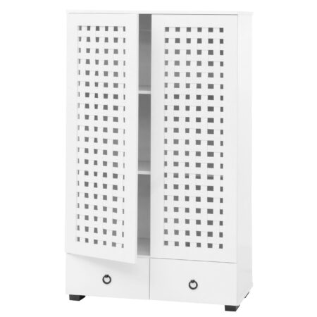 Schrank Wohnzimmerschrank 2 Türen 2 Schubladen 138x80x36cm weiss