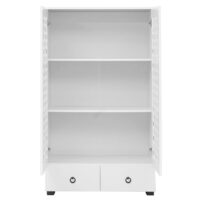Schrank Wohnzimmerschrank 2 Türen 2 Schubladen 138x80x36cm weiss