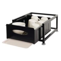 Schrankschublade mit Tablett Küchenauszug Geschirrablage 19x34x42cm schwarz