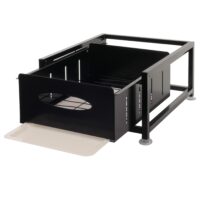 Schrankschublade mit Tablett Küchenauszug Geschirrablage 19x34x42cm schwarz