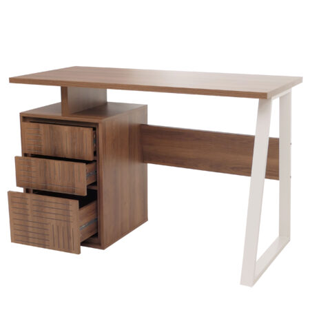 Brauner Schreibtisch mit Schublade aus Melaminholz