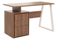 Brauner Schreibtisch mit Schublade aus Melaminholz