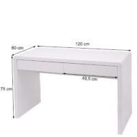 Schreibtisch Bürotisch Computertisch Arbeitstisch Hochglanz 120x60cm weiss