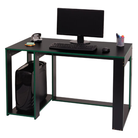 Schreibtisch Computertisch Bürotisch, 120x60x76cm schwarz-grün
