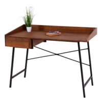 Schreibtisch Bürotisch Computertisch Schublade 3D-Struktur 98x114x60cm braun