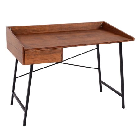 Schreibtisch Bürotisch Computertisch Schublade 3D-Struktur 98x114x60cm braun