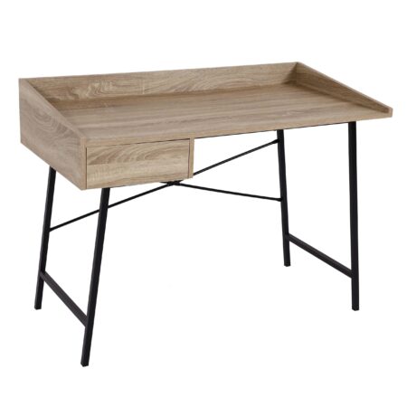 Schreibtisch Bürotisch Computertisch Schublade 3D-Struktur 98x114x60cm Eiche-Optik
