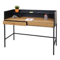 Schreibtisch Bürotisch Computertisch Schublade 120x50cm Holz Metall Eiche-Optik