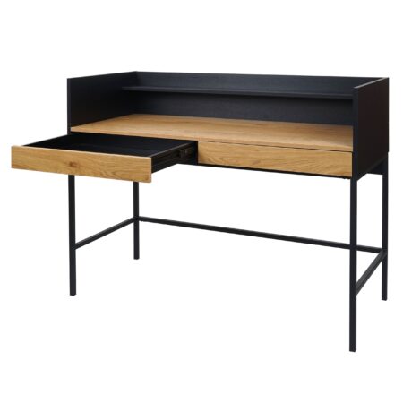 Schreibtisch Bürotisch Computertisch Schublade 120x50cm Holz Metall Eiche-Optik