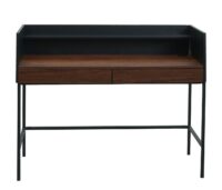 Schreibtisch Bürotisch Computertisch Schublade 120x50cm Holz Metall Walnuss-Optik