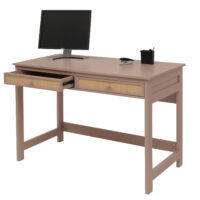 Moderner Schreibtisch Holz helltaupe mit Schublade 110x60 cm
