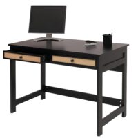 Schreibtisch Holz schwarz 110x60 cm mit Schublade fürs Büro