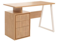 Moderner Holz Schreibtisch mit Schublade 118x58 cm Ulme natur