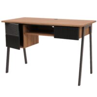 Moderner Schreibtisch aus MDF und Metall 120x60 cm natur