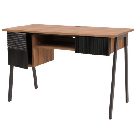 Moderner Schreibtisch aus MDF und Metall 120x60 cm natur