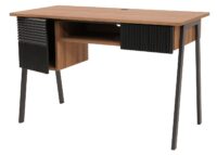 Moderner Schreibtisch aus MDF und Metall 120x60 cm natur