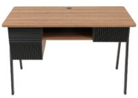 Moderner Schreibtisch aus MDF und Metall 120x60 cm natur