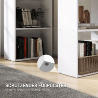 Schreibtisch Arbeitstisch Home Office mit Regalen 120x55cm weiss