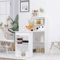 Schreibtisch Arbeitstisch Home Office mit Regalen 120x55cm weiss