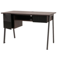 Moderner Schreibtisch 120 cm in Walnuss-Optik aus MDF und Metall