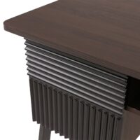 Moderner Schreibtisch 120 cm in Walnuss-Optik aus MDF und Metall