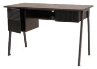 Moderner Schreibtisch 120 cm in Walnuss-Optik aus MDF und Metall