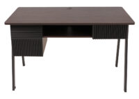 Moderner Schreibtisch 120 cm in Walnuss-Optik aus MDF und Metall