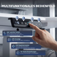 Schreibtischgestell elektrisch höhenverstellbar mit Memory weiss