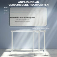Schreibtischgestell elektrisch höhenverstellbar mit Memory weiss
