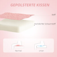 Schreibtischstuhl ergonomisch gepolstert mit Herz Rückenlehne rosa