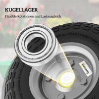Schubkarrenrad Ersatzrad Vollgummi mit Kugellager 4er Set
