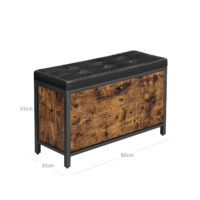 Schuhbank Organizer für 6 Paar Schuhe, Stahlgestell Vintage Braun