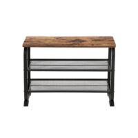 Schuhbank Sitzbank mit 2 Gitterböden Braun.