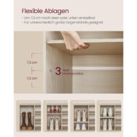Komfortable Schuhaufbewahrung mit Sitzfläche, ideal für Herrenschuhe und Accessoires. Abnehmbares, waschbares Kissen. Material: Spanplatte, Maße: 91 x 39 x 15 cm, Gewicht: 14 kg.
