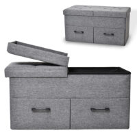 Praktische Sitzbank mit Stauraum und zwei Schubladen zur geordneten Schuhaufbewahrung.