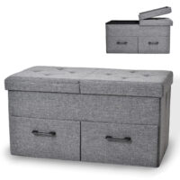 Praktische Sitzbank mit Stauraum und zwei Schubladen zur geordneten Schuhaufbewahrung.