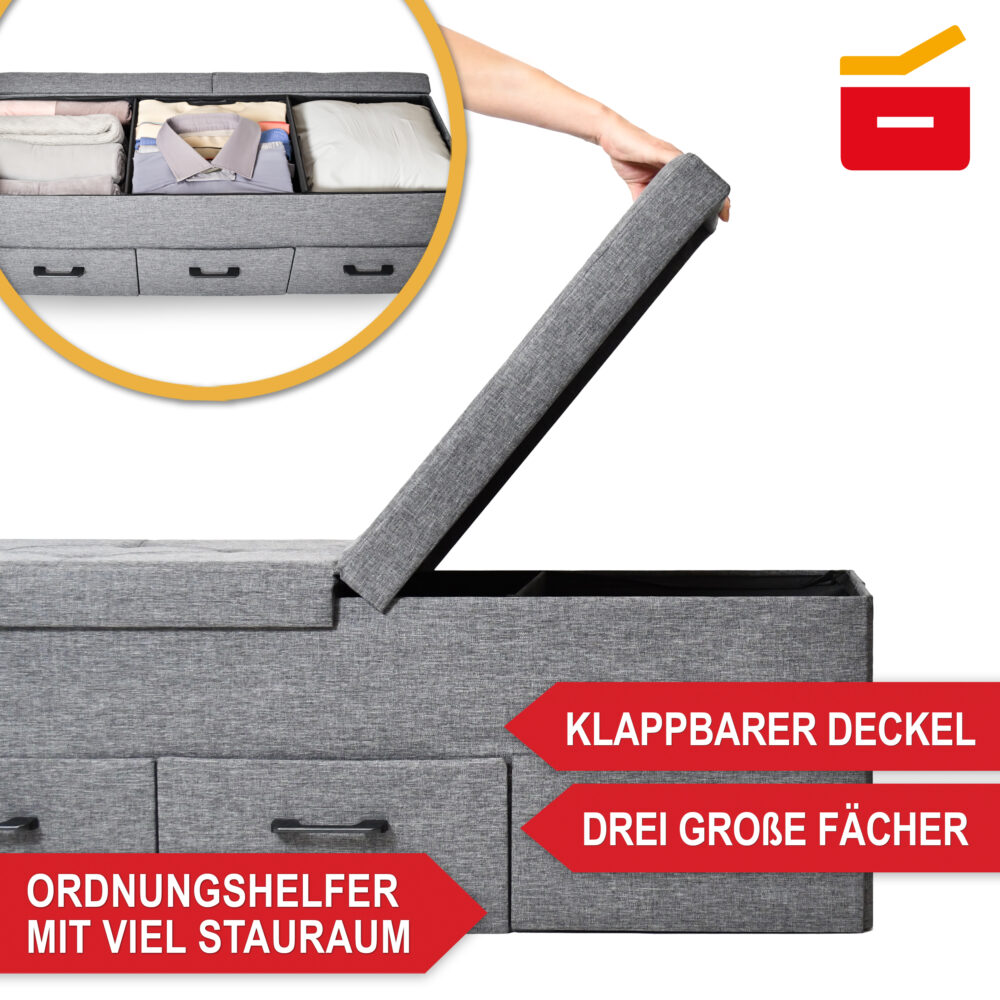 Große Schuhbank mit drei Schubladen für zusätzlichen Stauraum im Flur oder Schlafzimmer.