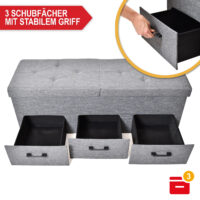 Große Schuhbank mit drei Schubladen für zusätzlichen Stauraum im Flur oder Schlafzimmer.