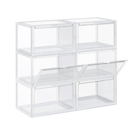 Schuhbox Aufbewahrungsbox 6er-Set Transparent.