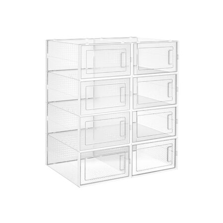 Schuhbox Aufbewahrungsbox 8er-Set Weiss.
